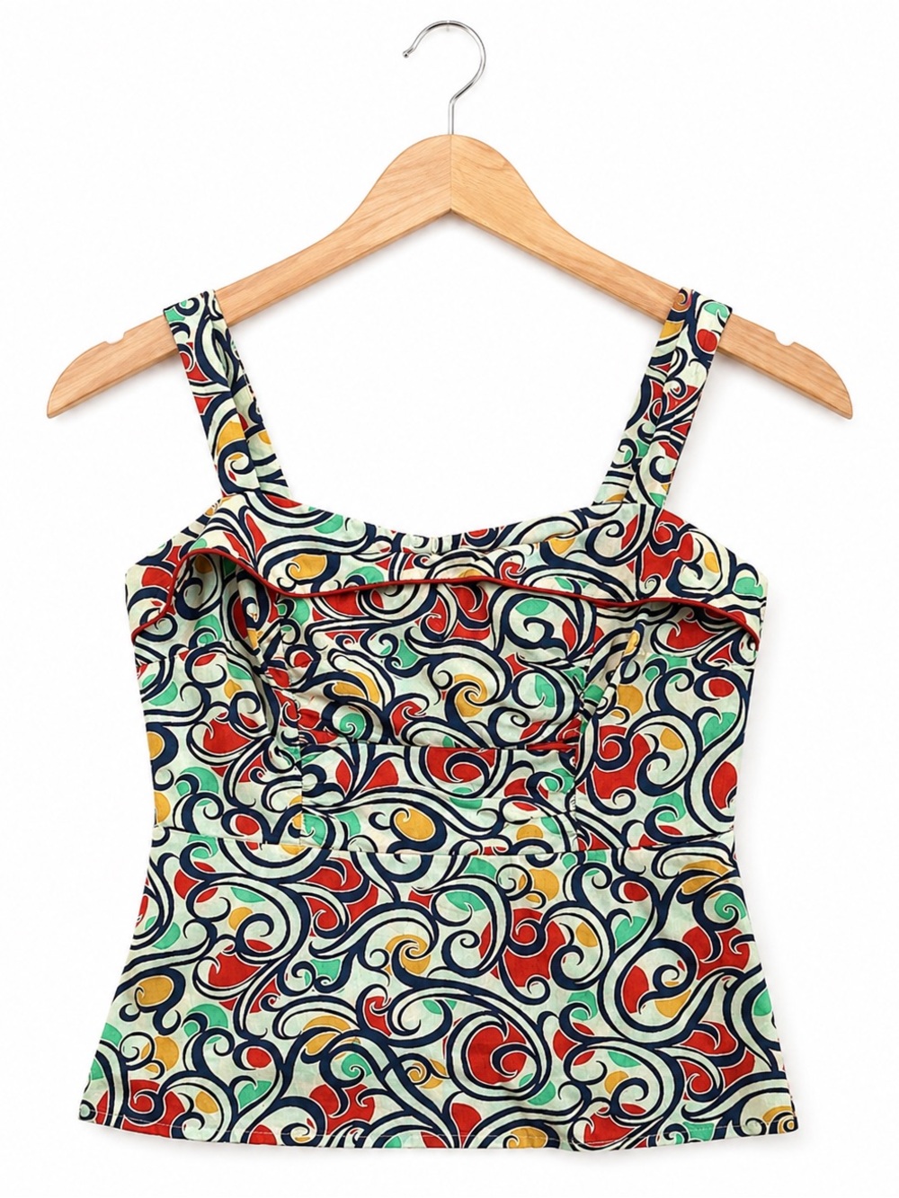 CAbi Keepsake Cami Tank Top Style 823 Sz 4 Multicolor Italian Peplum Sleeveless
